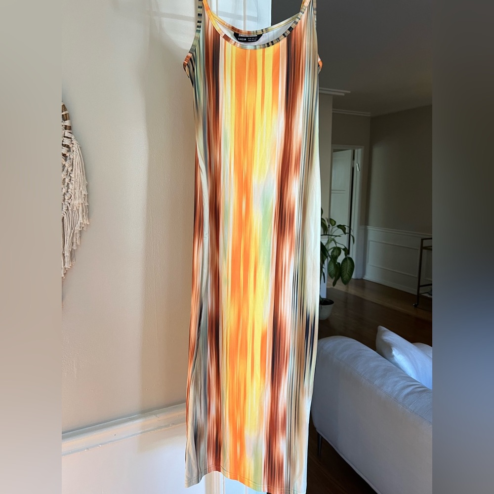 Multicolor tight tank top dress